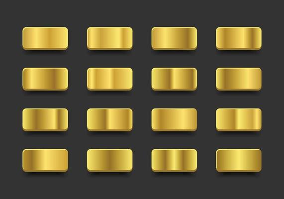 Gold Gradient Collection Set For Backgrounds, Label, Cover, Ribbon, Banner, Coin, Flyer, Frame, Card, Poster, Ring etc.