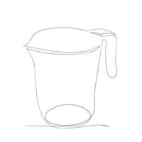 Mug line art drawing style, the jug sketch black linear isolated on white background, the best jug one line art vector illustration.