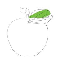 estilo de dibujo de arte de línea de manzana, el boceto de manzana negro lineal aislado en fondo blanco, la mejor ilustración de vector de arte de línea de dibujo de manzana.