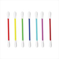 Q tip different color illustration on white background, the best Cartoonist q-tip vector illustration