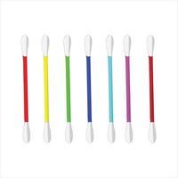 Q tip different color illustration on white background, the best Cartoonist q-tip vector illustration