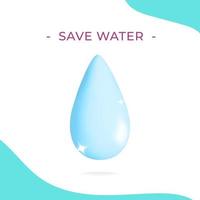 Banner de diseño de gota de agua azul vector 3d