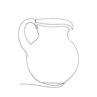 Jug line art drawing style, the jug style sketch black linear isolated on white background, the best jug one line art vector illustration.