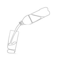 bottle to water drop line art drawing style, the jug sketch black linear isolated on white background, the best bottle water drop line art vector illustration.