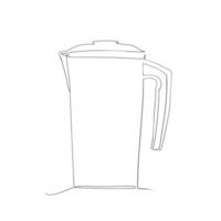 jug one line art drawing style, the jug sketch black linear isolated on white background, the best jug one line art vector illustration.