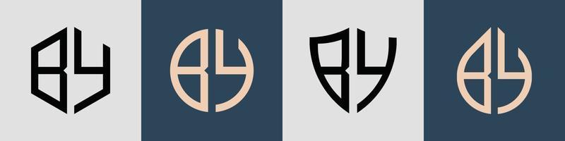 creativas letras iniciales simples por paquete de diseños de logotipo. vector