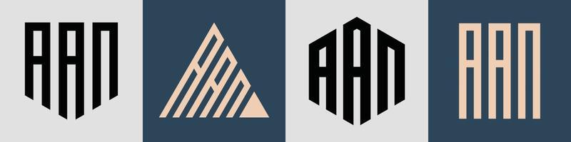 Creative simple Initial Letters AAN Logo Designs Bundle.