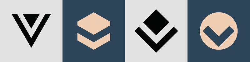 Creative simple Initial Letters V Logo Designs Bundle. vector