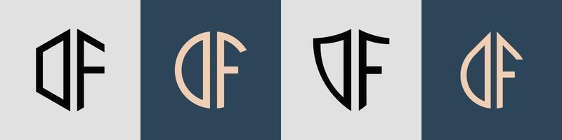 Creative simple Initial Letters DF Logo Designs Bundle. vector