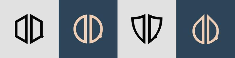 Creative simple Initial Letters DQ Logo Designs Bundle.