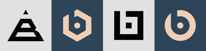 Paquete creativo de diseños de logotipo de letras iniciales simples b. vector
