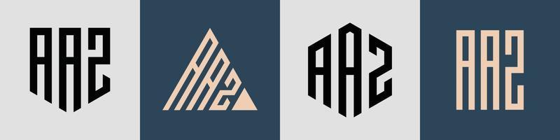 Paquete de diseños de logotipo aaz de letras iniciales simples y creativas. vector
