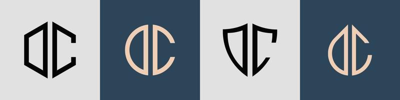 Creative simple Initial Letters DC Logo Designs Bundle.