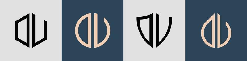 Creative simple Initial Letters DU Logo Designs Bundle. vector