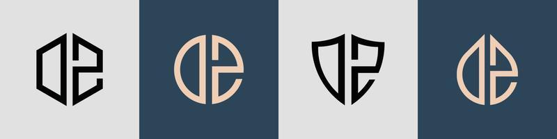 Creative simple Initial Letters DZ Logo Designs Bundle.