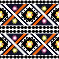diseño de patrones sin fisuras étnicos geométricos de colores vivos para papel tapiz, fondo, tela, cortina, alfombra, ropa e ilustración vectorial de envoltura. vector