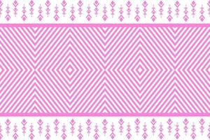 Pink and white geometric ethnic seamless pattern design for wallpaper, background, fabric, curtain, carpet, clothing, and wrapping vector illustration.
