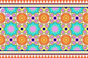 colorido diseño étnico geométrico sin costuras para papel tapiz, fondo, tela, cortina, alfombra, ropa e ilustración vectorial de envoltura. vector
