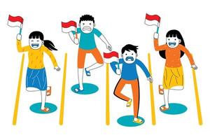 ilustración de vector de día de la independencia de indonesia