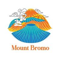 Mount Bromo in flat design style vector