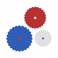 round paper fan flat illustration for design and decoration elements vector
