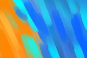 Acrylic background, orange and blue colors, with pronounced brush strokes of paint, geometric stripes, background for a banner vector