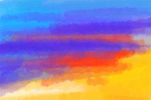 The sky at sunset, watercolor background, painting with strokes, red, blue and yellow tones, background for a banner