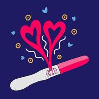 Pregnancy test, drawing on a dark background, baby gender, pregnancy planning, two stripes, pattern, doodle and flat vector