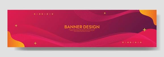 plantilla de banner de onda de fluido rojo abstracto vector