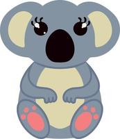 Adorable sitting koala on white background. Vector illustration. Design element for design of various stationery clothing sites posters