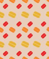 Concept of pattern of multicolored macaroons on colored background. Vector illustration. Design element for site backgrounds of stationery packaging