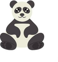 panda lindo blanco y negro aislado sobre fondo blanco. la imagen se puede utilizar como elemento de diseño para decorar varios accesorios de ropa de los sitios de carteles. ilustración vectorial vector