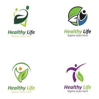 Wellness people logo design template healthy care concept vector