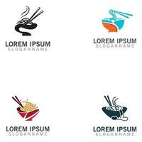 Noodles logo design image, food restaurant business template vector