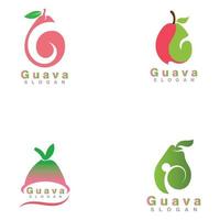 diseño de logotipo de fruta de guayaba vector de plantilla simple y moderno