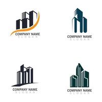 plantilla de vector de diseño de logotipo de construcción creativa de edificio de bienes raíces