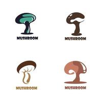 Mushroom logo modern and simple stamp style. Nature or food vector