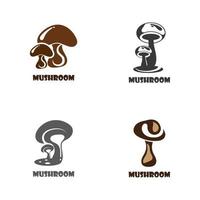 Mushroom logo modern and simple stamp style. Nature or food vector