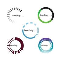 striped loading circle flat style icon design, Progress upload interface vector