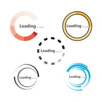 striped loading circle flat style icon design, Progress upload interface vector