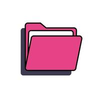 The folder is an interface element of the old pc windows 90s, UI and UX themes. In retro vaporwave style. Vector illustration