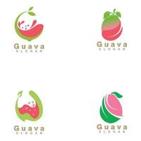 Guava fruit logo design simple and modern template vector