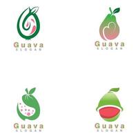 diseño de logotipo de fruta de guayaba vector de plantilla simple y moderno