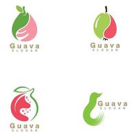 diseño de logotipo de fruta de guayaba vector de plantilla simple y moderno