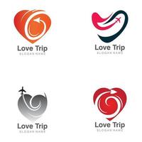 Love Trip awesome simple creative airplane logo template vector