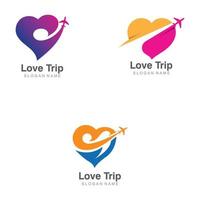 Love Trip awesome simple creative airplane logo template vector