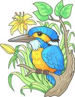 lindo pájaro de dibujos animados vector