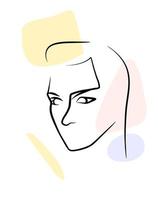 Abstract outline woman face poster collection. Simple vector hand drawn illustration. Fashion beauty print. Line art portrait.