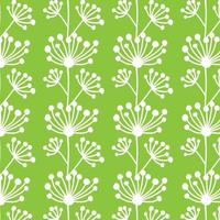 patrón floral transparente. ilustración vectorial de contorno simple. plantilla de impresión de tela gráfica. fondo de arte de línea de fideos con flores. álbum de recortes o papel de regalo. silueta de hierbas sobre fondo verde. vector