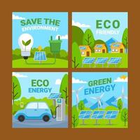 Flat Green Technology Social Media Ppst Template vector